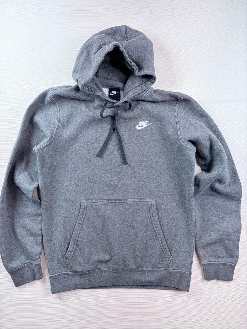 Nike Gray Pullover Hoodie with White Swoosh Logo
